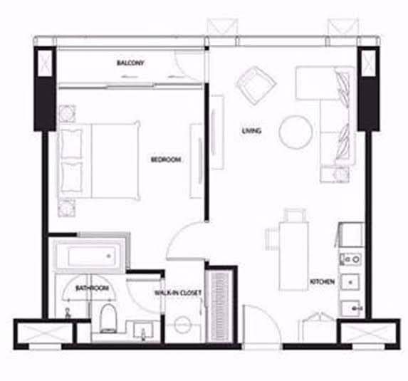 (CRM-942) The Strand Thonglor, 100m. to BTS Thong lo, 55.70sqm 1bed 1bath 22FL